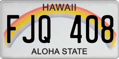 HI license plate FJQ408