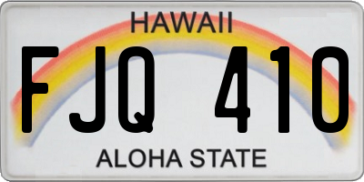 HI license plate FJQ410