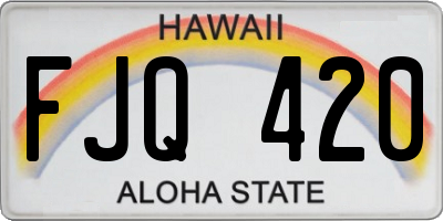 HI license plate FJQ420