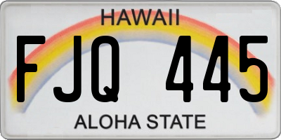 HI license plate FJQ445
