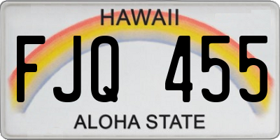 HI license plate FJQ455