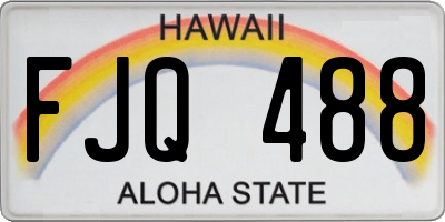 HI license plate FJQ488