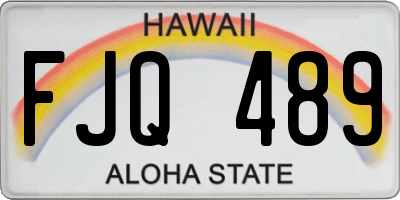 HI license plate FJQ489