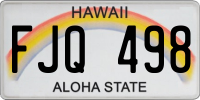 HI license plate FJQ498