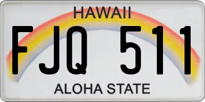 HI license plate FJQ511