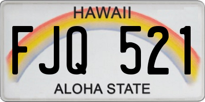 HI license plate FJQ521