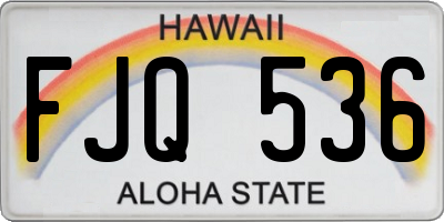 HI license plate FJQ536