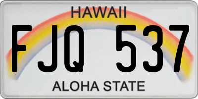 HI license plate FJQ537