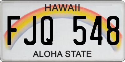 HI license plate FJQ548