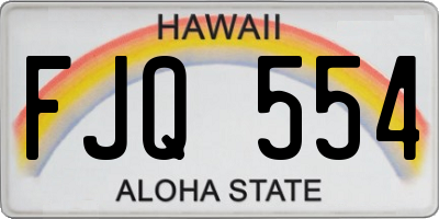 HI license plate FJQ554