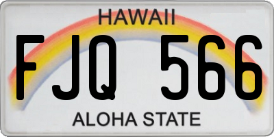 HI license plate FJQ566