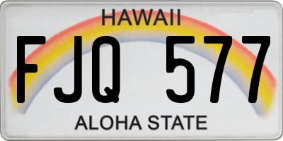 HI license plate FJQ577