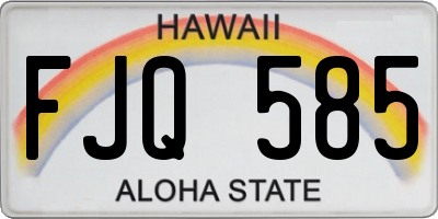 HI license plate FJQ585