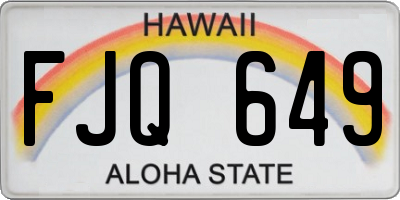 HI license plate FJQ649