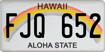 HI license plate FJQ652
