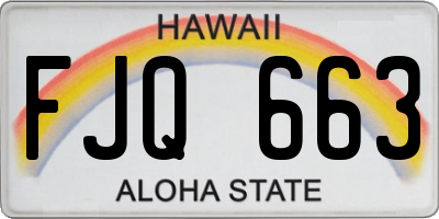 HI license plate FJQ663