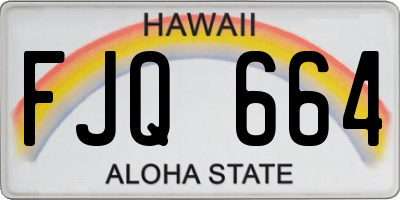 HI license plate FJQ664