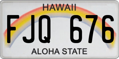 HI license plate FJQ676