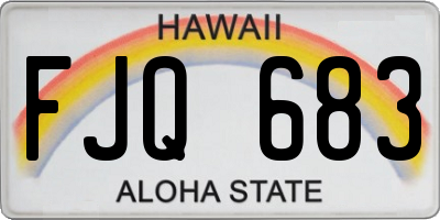 HI license plate FJQ683