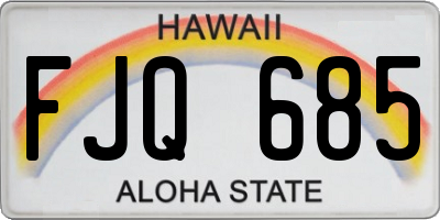 HI license plate FJQ685