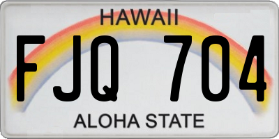 HI license plate FJQ704