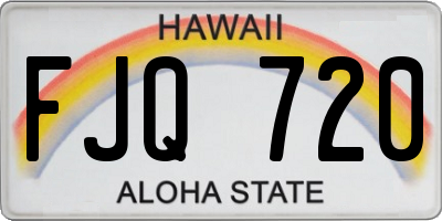 HI license plate FJQ720