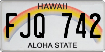 HI license plate FJQ742