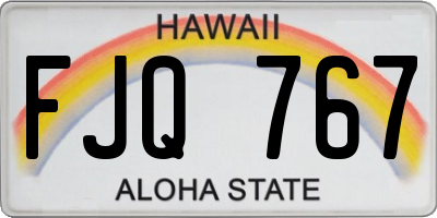 HI license plate FJQ767