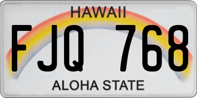 HI license plate FJQ768