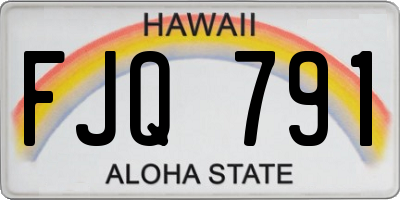 HI license plate FJQ791