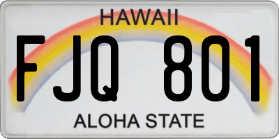 HI license plate FJQ801