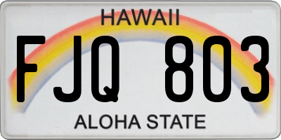 HI license plate FJQ803