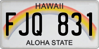 HI license plate FJQ831