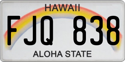 HI license plate FJQ838