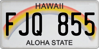 HI license plate FJQ855