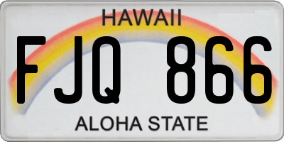 HI license plate FJQ866