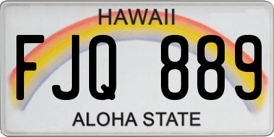 HI license plate FJQ889