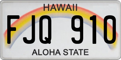 HI license plate FJQ910