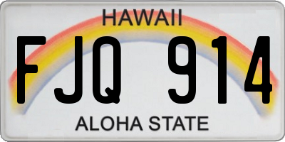 HI license plate FJQ914