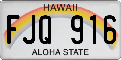 HI license plate FJQ916