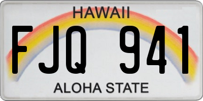 HI license plate FJQ941