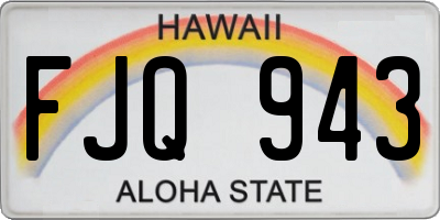 HI license plate FJQ943
