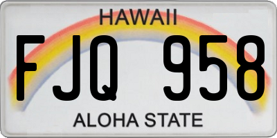 HI license plate FJQ958