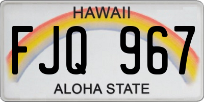 HI license plate FJQ967