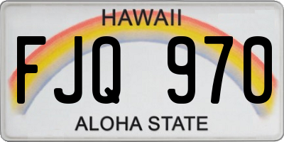 HI license plate FJQ970