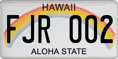 HI license plate FJR002
