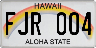 HI license plate FJR004