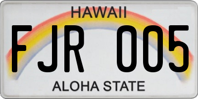 HI license plate FJR005