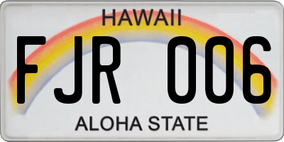 HI license plate FJR006