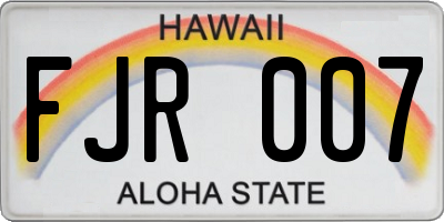HI license plate FJR007